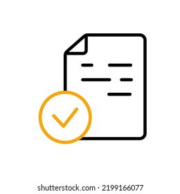 Checklist, file, document concept line icon. Simple element illustration. Checklist, file, document concept outline symbol design.