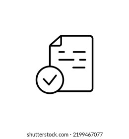 Checklist, file, document concept line icon. Simple element illustration. Checklist, file, document concept outline symbol design.