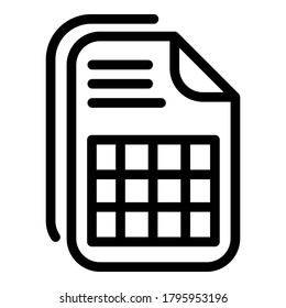 Icono de archivo de lista de verificación. Icono de vector de archivo de lista de comprobación de esquema para diseño web aislado en fondo blanco