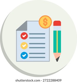 Ícone de Estilo de Círculo Plano da Lista de Verificação