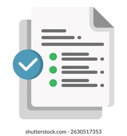 Checklist flat color icon. Simple vector icon design in flat color style. Editable vector format