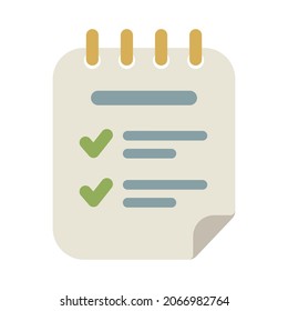 Checklist flat icon. Cartoon illustration. Vector sign for mobile app and web sites.