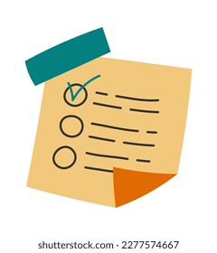 Checklist flat icon Day planning Morning routine. Vector illustration