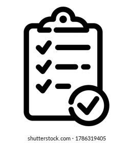 Icono plano de lista de comprobación aislado en fondo blanco