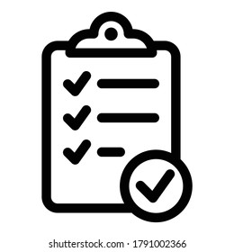 Checklist Flat Icon Isolated On White Background