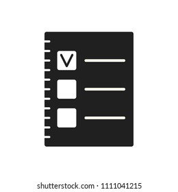 Checklist flat icon on the white background black