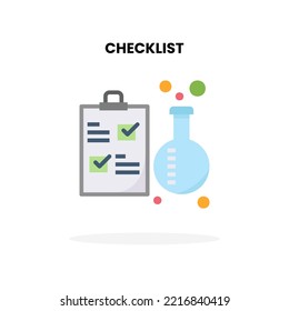 Icono de lista plana. Ilustración vectorial sobre fondo blanco. Se puede usar para productos digitales, presentación, interfaz de usuario y muchos más.