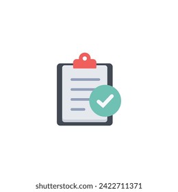 Checklist flat icon, vector icon on white background, EPS 10