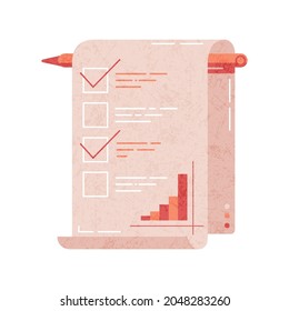 Checklist. Flat illustration on a white background. Vector illustration