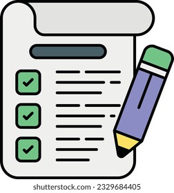 A checklist flat outline icon design