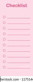 Lista de verificación en estilo plano. Programe Plantillas para la escuela, la oficina y la gestión del tiempo. Ilustración vectorial