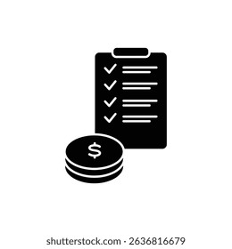 Checklist Floating Above Coin for Finance Task and Goal Completion