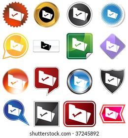conjunto de tipos de iconos de la carpeta de listas de comprobación