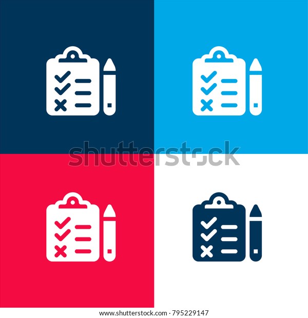 Checklist Four Color Material Minimal Icon Stock Vector (Royalty Free ...