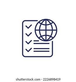 lista de comprobación con icono de línea de globo