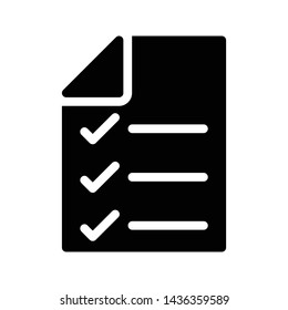 checklist glyph flat vector icon