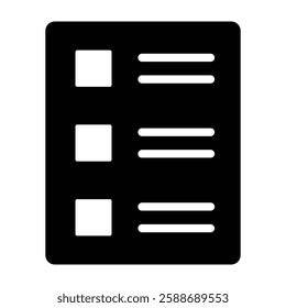 Checklist Glyph Icon Design For Personal And Commercial Use