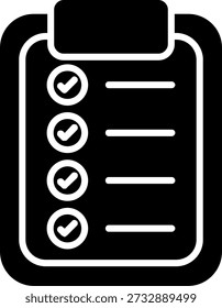 Checklist Glyph Vector Icon Design