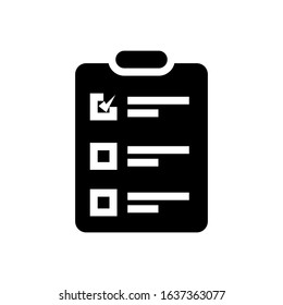 checklist glyph vector icon - ui icon vector