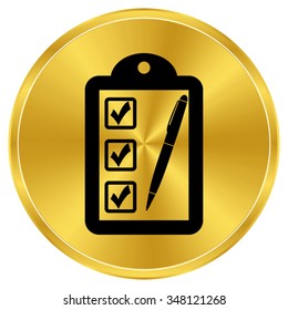 checklist - gold vector icon