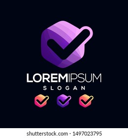 checklist gradient color logo design