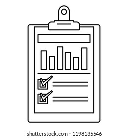 Checklist graph icon. Outline illustration of checklist graph vector icon for web design isolated on white background