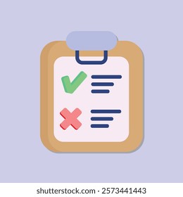 Checklist with Green Tick and Red Cross on Light Background for Approval or Rejection