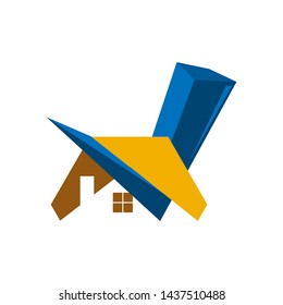 Checklist house stock logo vector. Abstract house logo. Vector Illustration on white background	