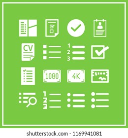checklist icon. 16 checklist vector set. resolution, check, tick mark and list icons for web and design about checklist theme