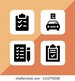 checklist icon. 4 checklist set with shopping list and list vector icons for web and mobile app