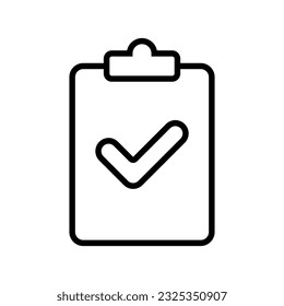 Checklist Icon In Black Line With Flat Style
