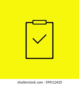 checklist icon. Black icon on yellow background