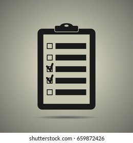 Checklist icon in black and white style, isolated