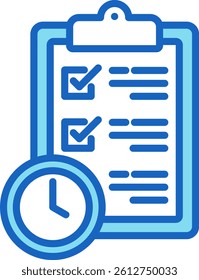 Checklist Icon Blue Vector Illustration