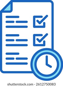 Checklist Icon Blue Vector Illustration