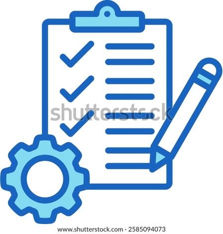 Checklist Icon Blue Vector Illustration