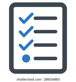 Checklist icon from Business Bicolor Set. Vector style: bicolor flat symbol, smooth blue colors, rounded angles, white background.