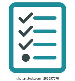 Checklist icon from Business Bicolor Set. Vector style: bicolor flat symbol, soft blue colors, rounded angles, white background.