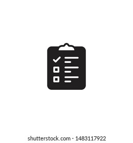 Checklist icon. Business report paper icon. Stats vector sign. Clipboard symbol. Trendy Flat style for graphic design, Web site, UI. EPS10. Vector illustration