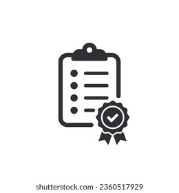 Checklist icon. Certificate icon. Premium quality. Achievement badge.
Tasks icon. Clipboard icon. Task done. Signed approved document. Project completed. Quality mark. Quality mark. Check mark 