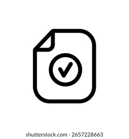 Checklist icon. Check box. Document in clipboard in linear style. Clipboard concept. Vector illustration.
