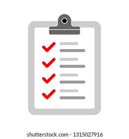 Checklist Icon - Check List Isolated , List Board Illustration - Vector Clipboard