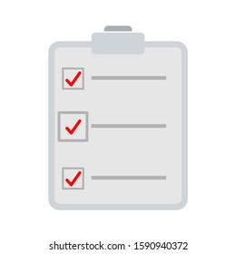 Checklist Icon - Check List Isolated , List Board Illustration - Vector Clipboard