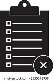 Checklist icon with check mark document gear pencil tables analytics questionnaire notes and notebooks on a clipboard symbol flat vector isolated on transparent background.
