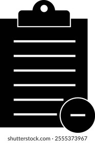 Checklist icon with check mark document gear pencil tables analytics questionnaire notes and notebooks on a clipboard symbol flat vector isolated on transparent background.