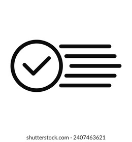 Checklist Icon In Circle Line Shape For Clipboard Sign Report Information Symbol

