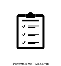 checklist icon. clipboard with check mark sign isolated on white background. vector illustration