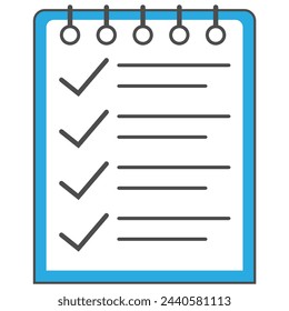 Icono de lista de comprobación, portapapeles con lista de comprobación, ilustración vectorial.