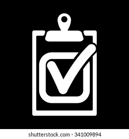 The checklist icon. Clipboard and executed task, correct answer symbol. Flat Vector illustration