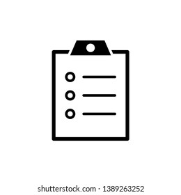 Checklist icon. Clipboard icon. Flat design. Vector illustration.